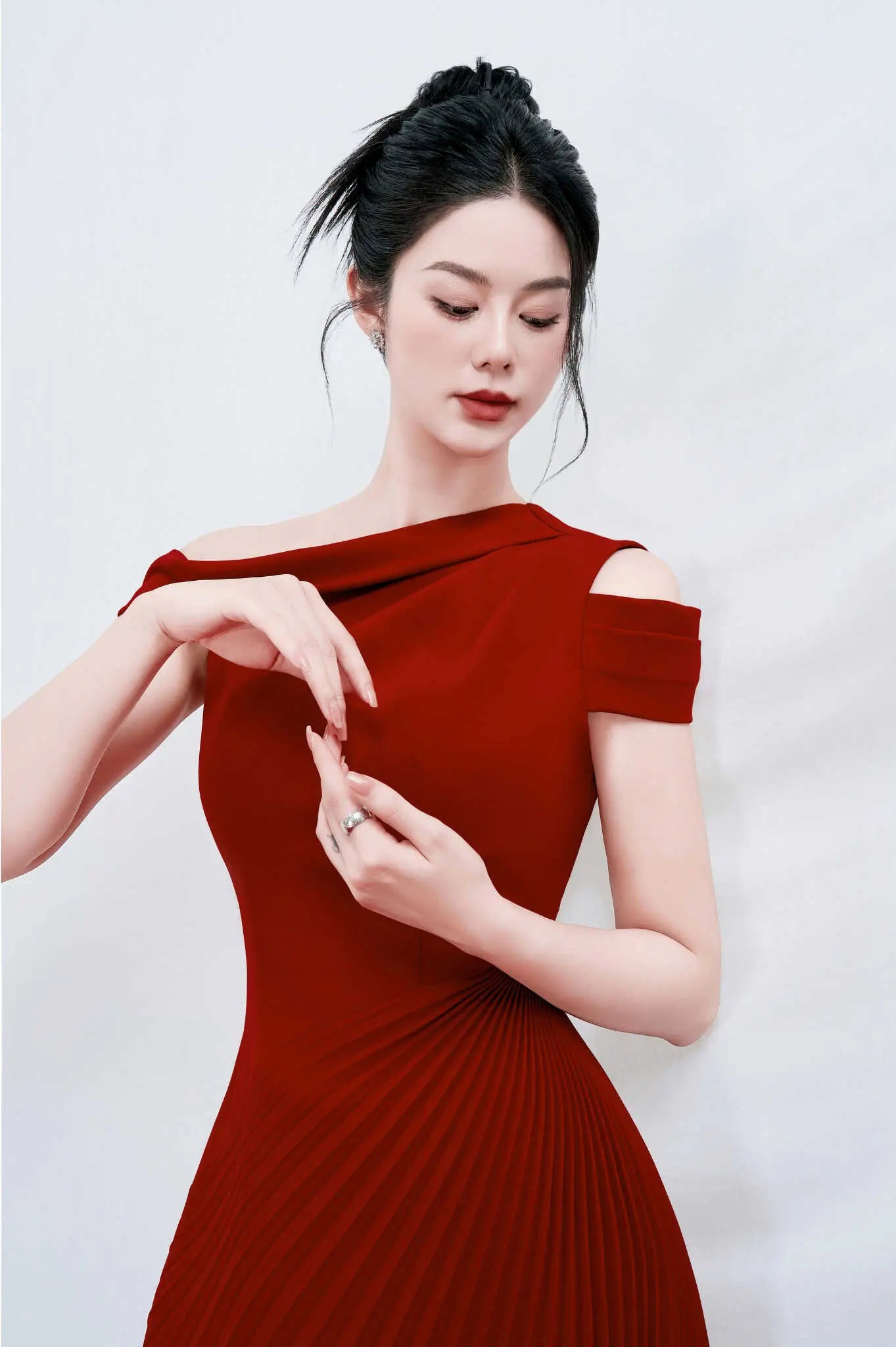 Ophelia Pleated Dress - Off-Shoulder Designer Dress Danystone Designs Ophelia Pleated Dress - Off-Shoulder Designer Dress Danystone Designs