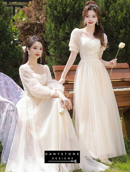 Elegant Champagne Chiffon Bridesmaid & Prom Dress