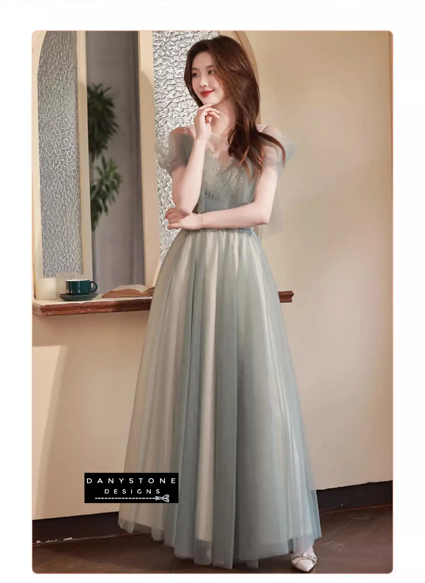 Green formal dress perfect for weddings