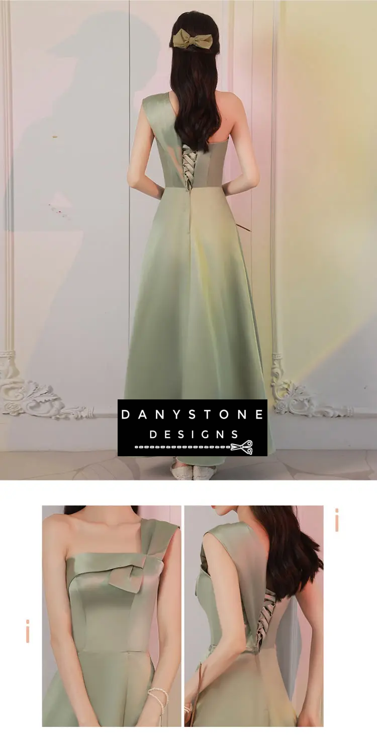 Green satin dress with flattering fit and stylish design