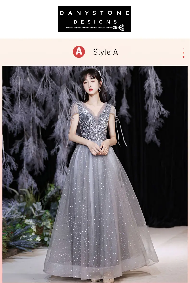 Fairy A-Line Grey Chiffon Bridesmaid Dress for Weddings and Events