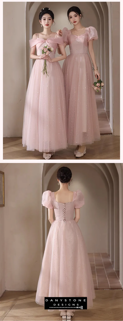 Beautiful Sweet Pink Formal Party Dress back view