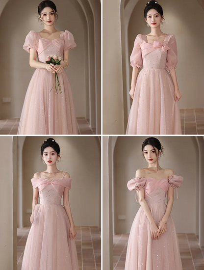 Lovely Pink Formal Dress with detailed neckline