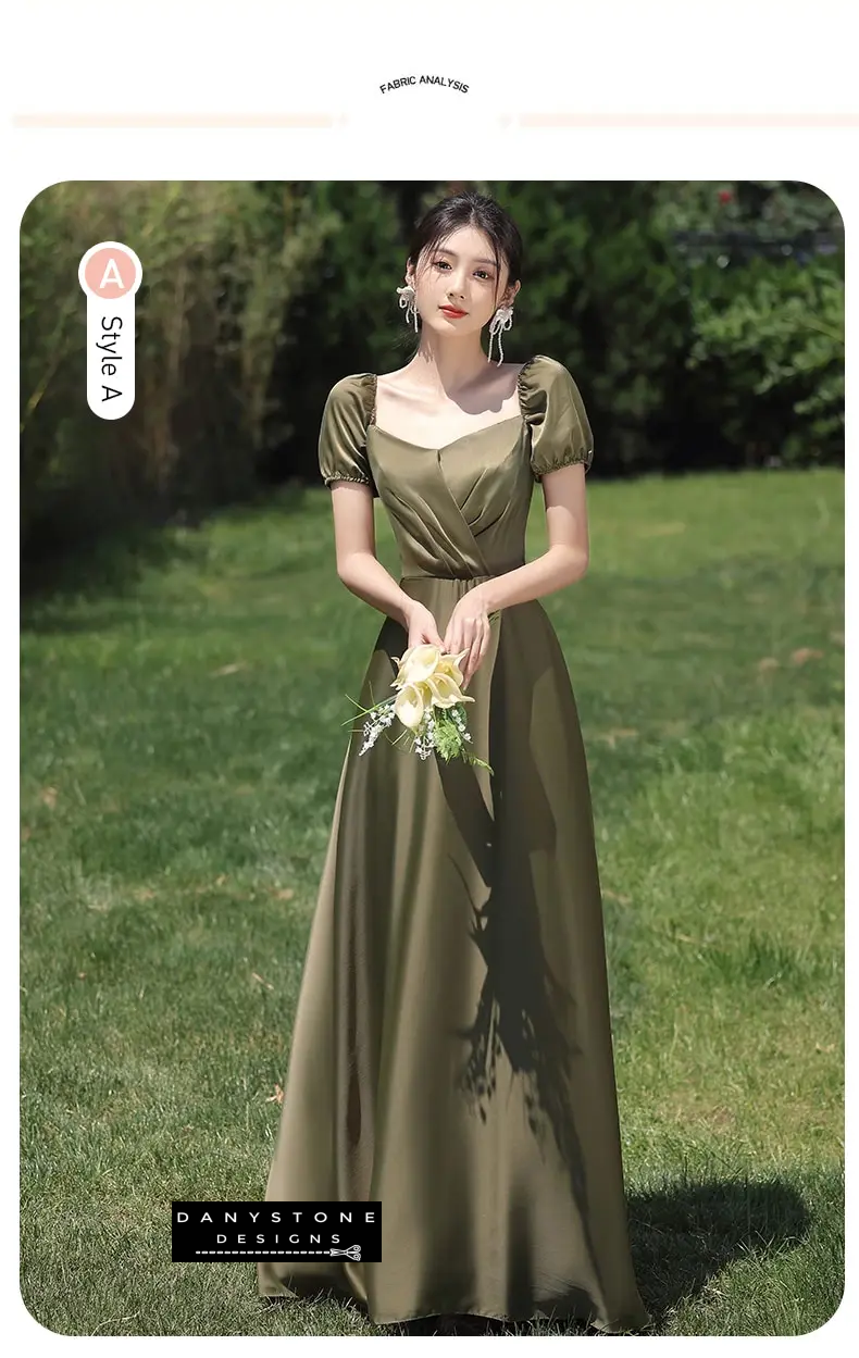 Detailed view of satin fabric on green dress