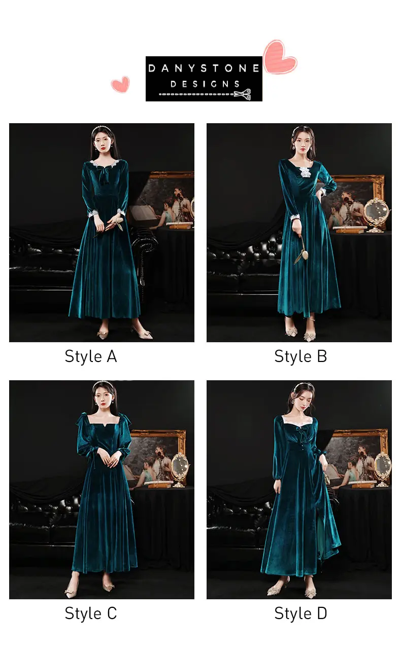 Elegant peacock blue formal gown on model