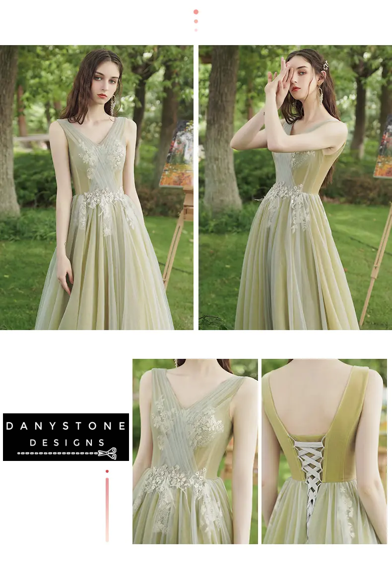 Green formal dress perfect for weddings