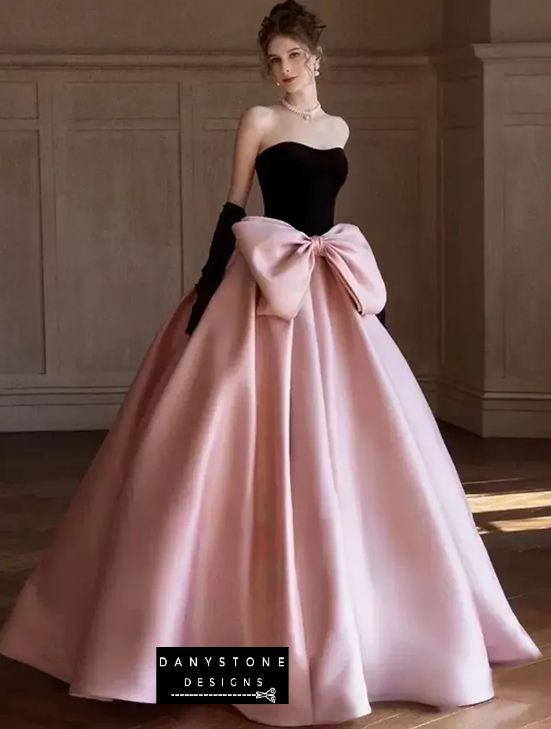 Pink Off-the-Shoulder Prom Dress Modeled Indoors