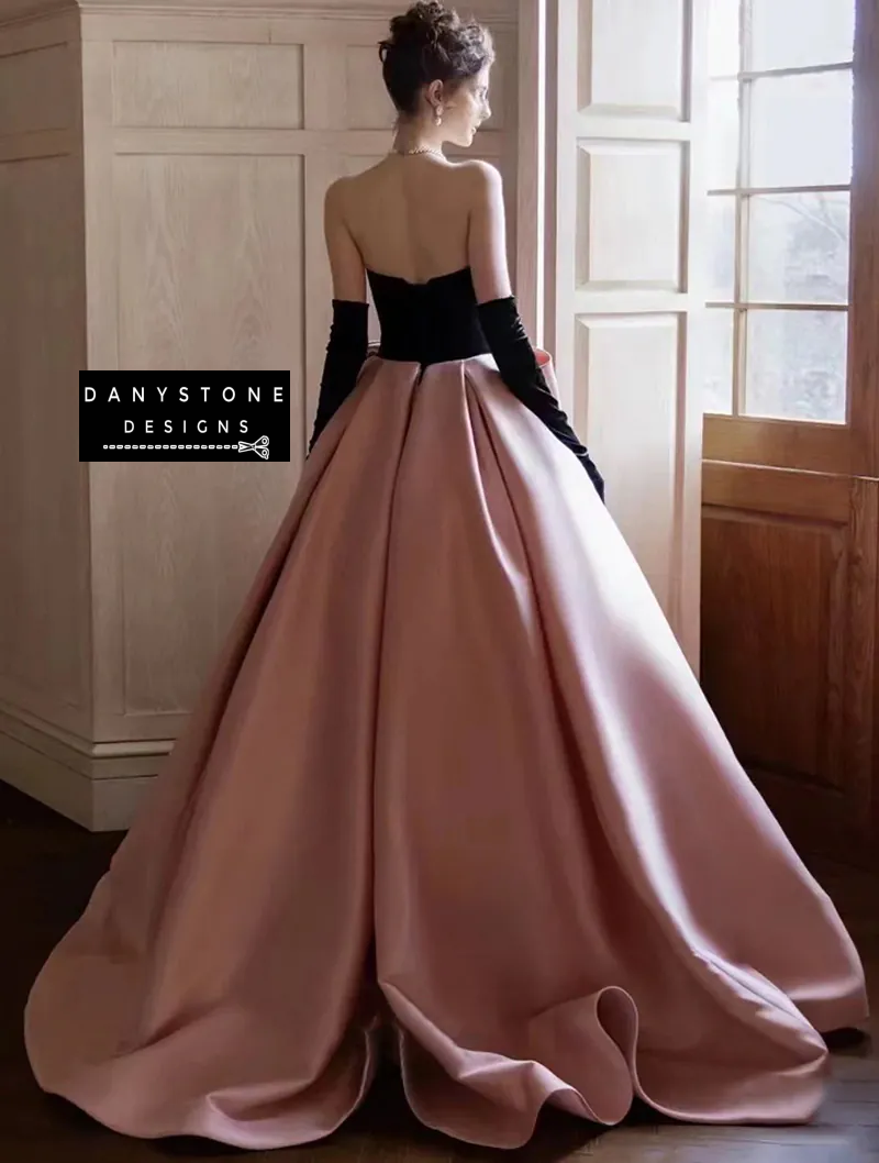 Detailed View of Large Bow on Pink Prom Dress