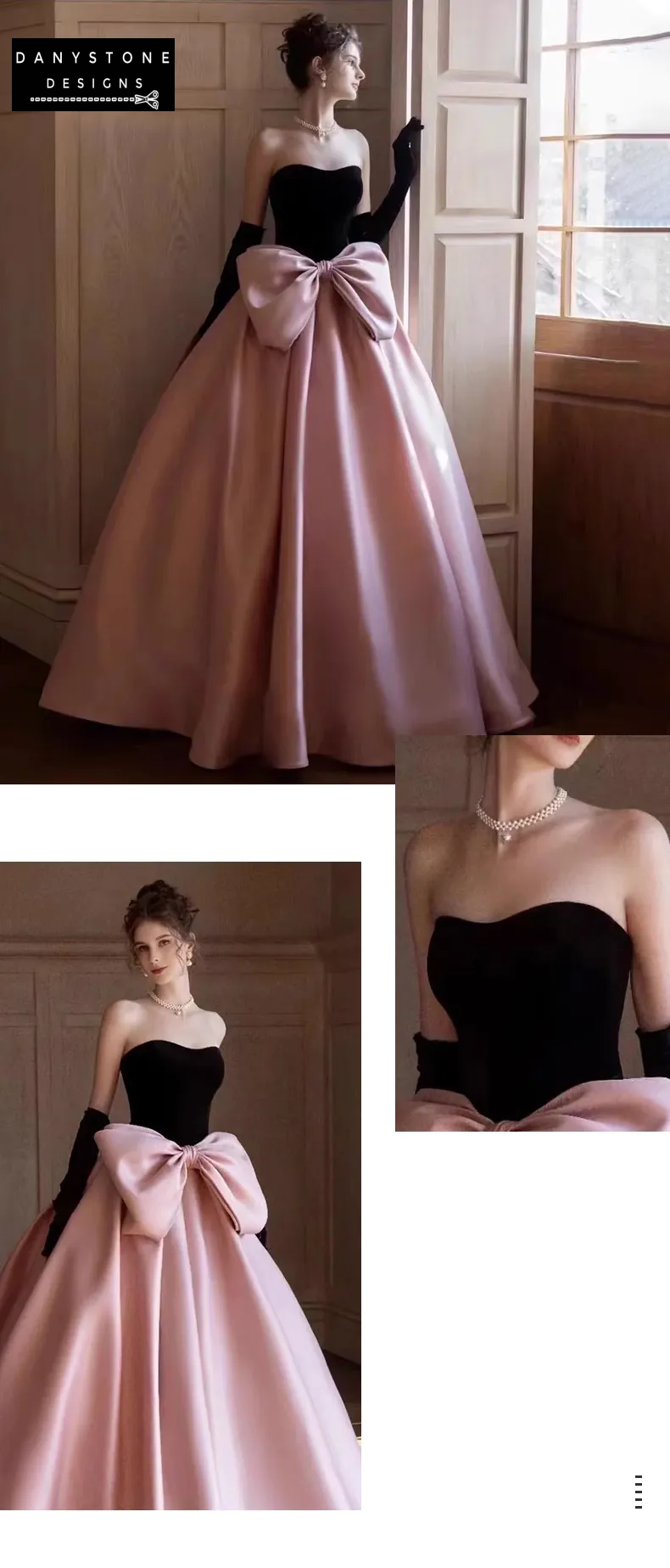 Model Wearing Pink Off-the-Shoulder Prom Dress in Natural Light