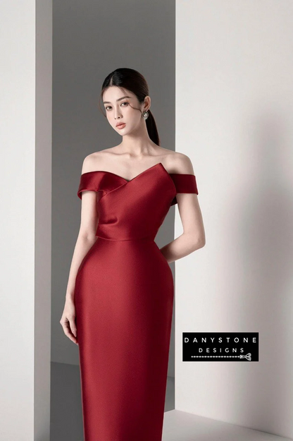 Detailed look at puffy skirt on Belle of the Ball dress in red