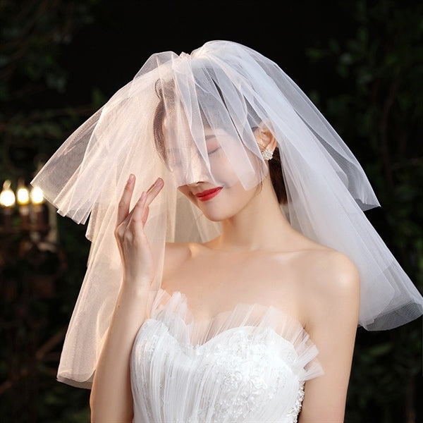 Elegant 3-Layer Short Bridal Veil